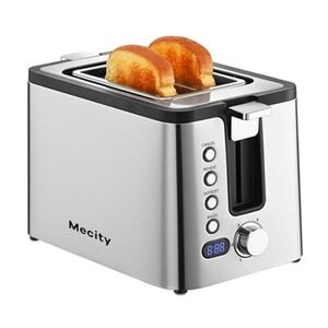 NEW Mecity T-38AUB Toaster 2-Slice Digital LED Display‎ with Warming Rack